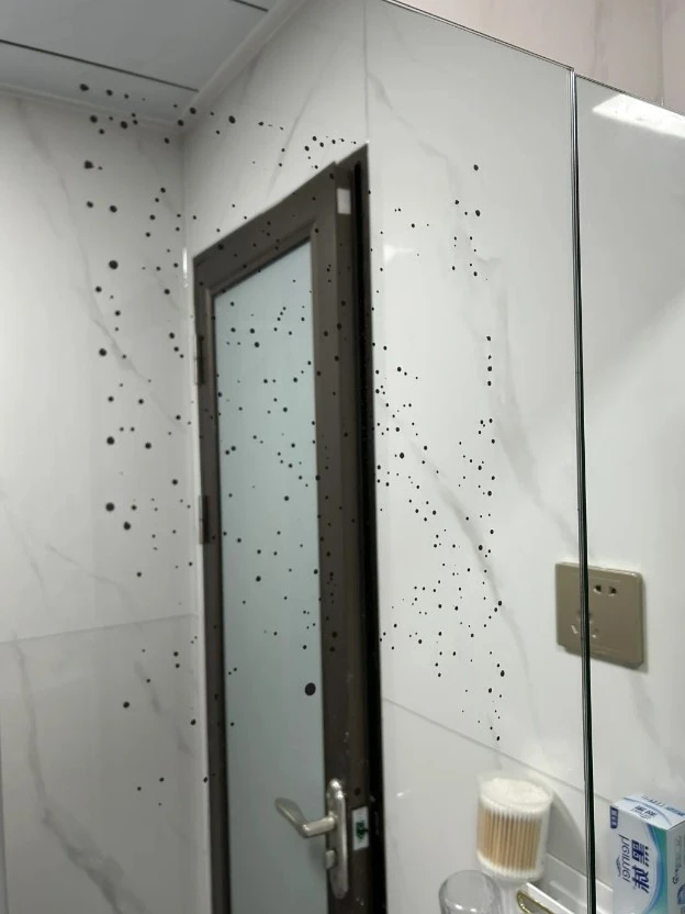 A standard mirror with copper oxidation on the back. A standard mirror with copper oxidation on the back.